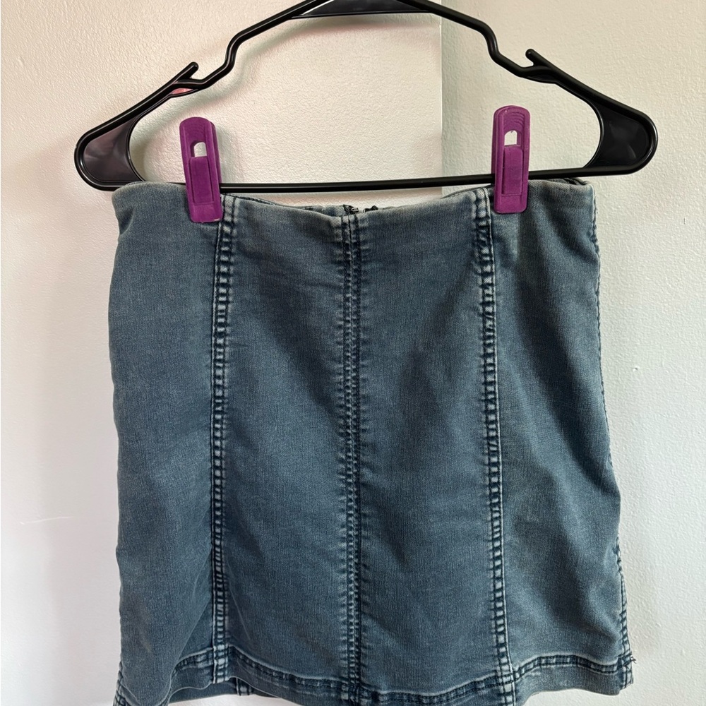 Free People denim mini skirt